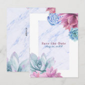 Sukkulturen Marmorchic Rustikale Fiesta Save the D Ankündigungspostkarte (Vorne/Hinten)