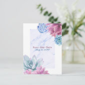 Sukkulturen Marmorchic Rustikale Fiesta Save the D Ankündigungspostkarte (Stehend Vorderseite)