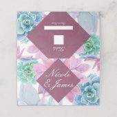 Sukkulturen Moderne schicke White Fiesta Tischnumm Platzkarte (Außenseite Aufgefaltet)