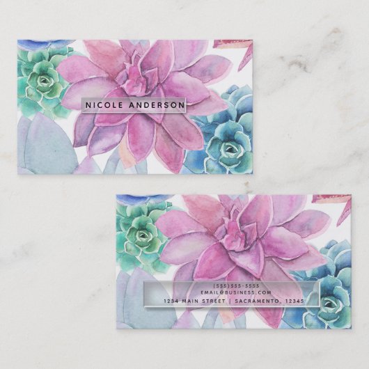 Sukkulturen Moderner Chic Fiesta Garten Blumen Visitenkarte (Vorne/Hinten)