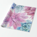 Sukkulturen Moderner Chic Weißer Fiesta Garten Blu Geschenkpapier<br><div class="desc">Schleifpapier</div>