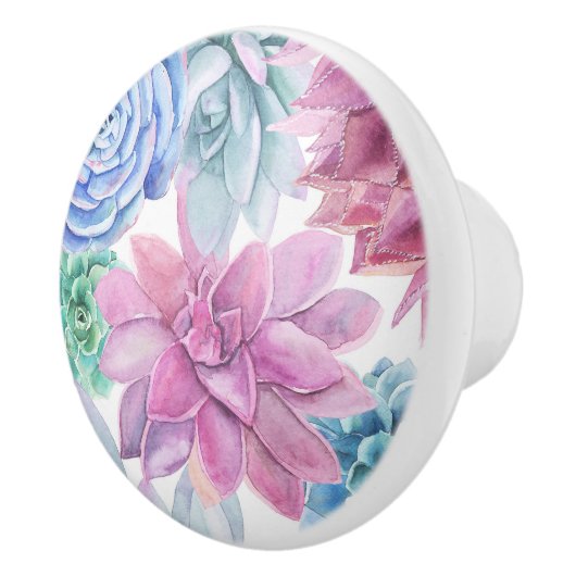 Sukkulturen Moderner Chic Weißer Fiesta Garten Blu Keramikknauf (Rechts)