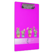 Sukkulturen Pink Fluorescent Monogram Klemmbrett (Rechts)
