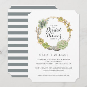 Sukkulturen, Twigs und Steine   Brautparty Einladung