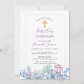 Sukkulturen und Kreuz | Girl First Heilige Kommune Einladung (Vorderseite)