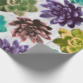 Sukkulturen und rustikale Weißholzplanks Geschenkpapier (Ecke)