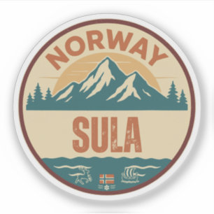 Sula, Norwegen Norway Aufkleber