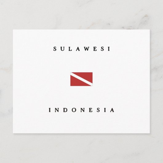 Sulawesi Indonesia Scuba Dive Flag Postkarte (Vorderseite)