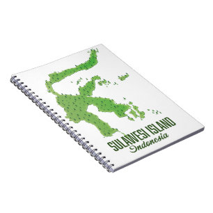 Sulawesi Insel Indonesien Karte Notizblock