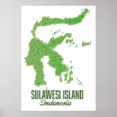 Sulawesi Insel Indonesien Karte Poster (Vorne)
