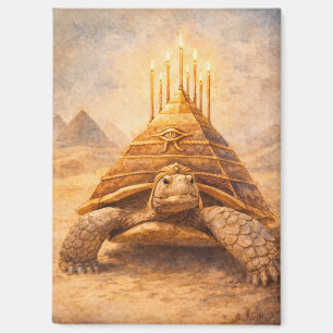 Sulcata-Schildkröte ägyptische Pyramiden-Geburtsta Magnet