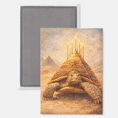 Sulcata Tortoise Egyptian pyramid birthday cake Magnet (Vorderseite/Rückseite)