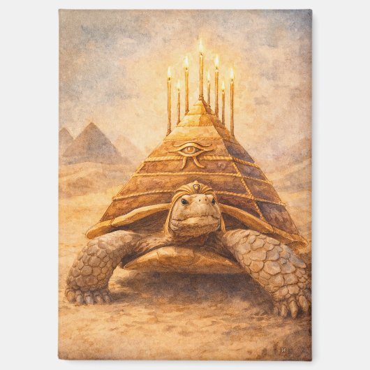 Sulcata Tortoise Egyptian pyramid birthday cake Magnet (Vorderseite)