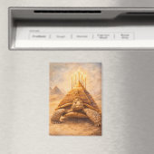 Sulcata Tortoise Egyptian pyramid birthday cake Magnet (In Situ (Geschirrspüler))