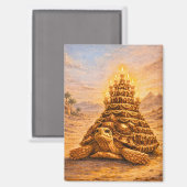 Sulcata Tortoise queen pyramid birthday cake Magnet (Vorderseite/Rückseite)