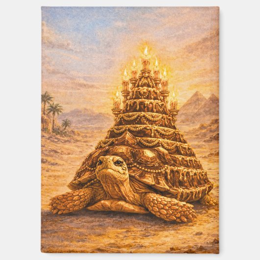 Sulcata Tortoise queen pyramid birthday cake Magnet (Vorderseite)
