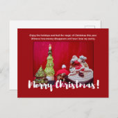 Sulcata Tortoise und der Weihnachtsmann Postkarte (Vorne/Hinten)