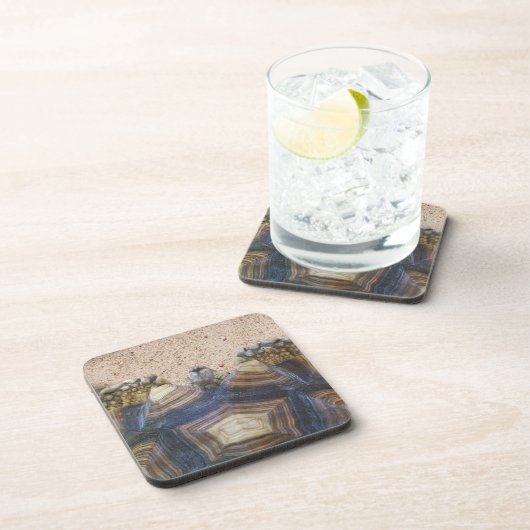 Sulcata Tortoise und Sand Magnet Stone Untersetzer (Rechte Seite)