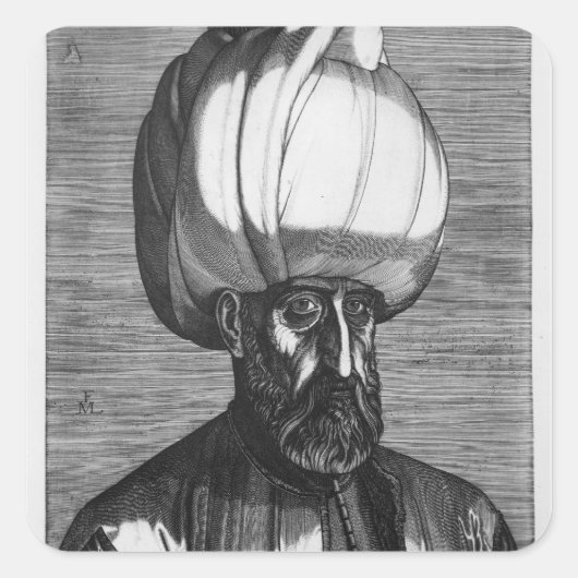 Suleiman der Großartige Quadratischer Aufkleber (Vorderseite)