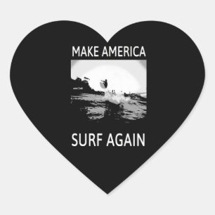 Sulfing Liebhaber  Machen Sie American Surf Wieder Herz-Aufkleber