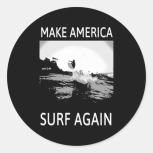 Sulfing Liebhaber Machen Sie American Surf Wieder Runder Aufkleber