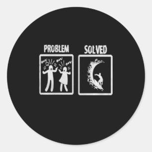 Sulfing Lover Jedes Problem kann durch Surfen gelö Runder Aufkleber