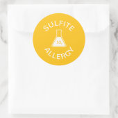 Sulfite-Allergie-Warnung Runder Aufkleber (Tasche)