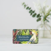 Sulfur-Crested-Cockatoo-Aquarellmalerei Visitenkarte (Stehend Vorderseite)