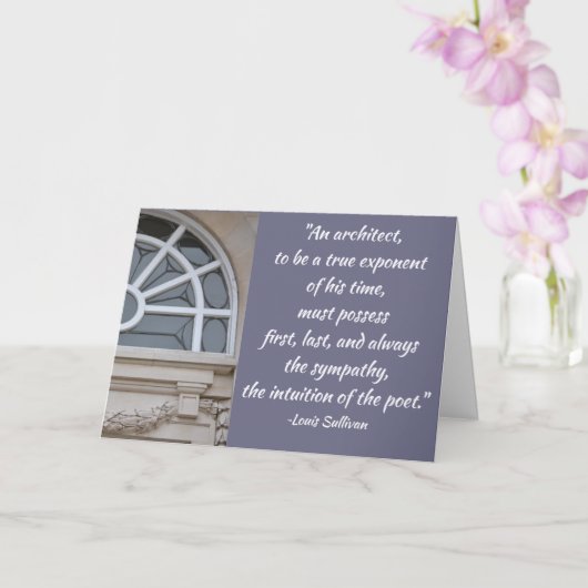 Sullivan Architect Graduate Grußkarte Karte (Orchidee)