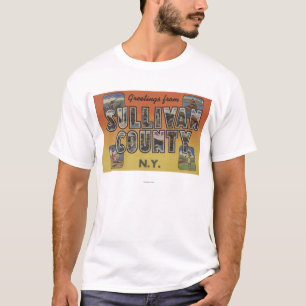 Sullivan County, New York - große Buchstabe-Szene T-Shirt