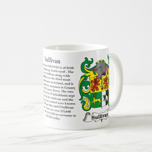 Sullivan-Familien-Wappen Tasse (VorderseiteRechts)