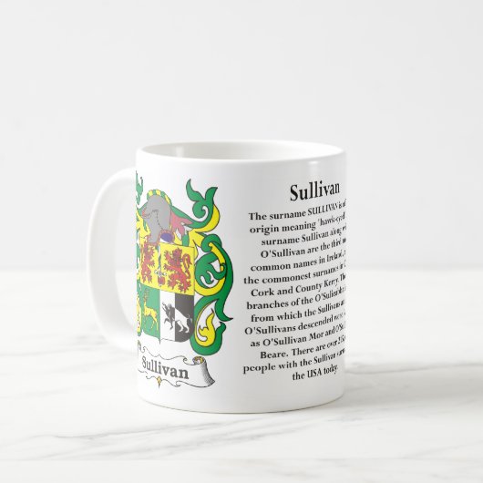 Sullivan-Familien-Wappen Tasse (Vorderseite Links)