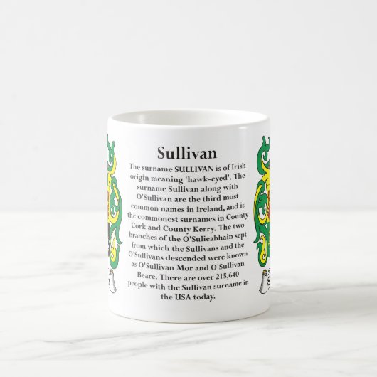 Sullivan-Familien-Wappen Tasse (Mittel)