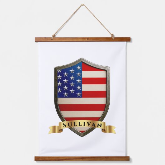 Sullivan USA Heritage Shield Wandteppich Mit Holzrahmen (Vorderseite)