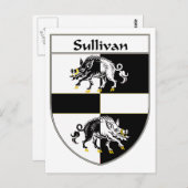 Sullivan-Wappen/Familienwappen Postkarte (Vorne/Hinten)
