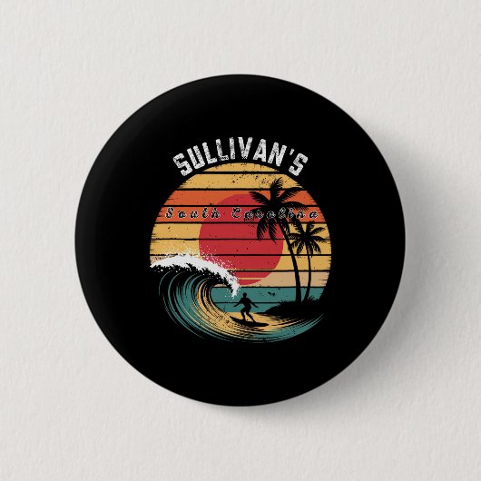 Sullivans South Carolina Beach-Surfen Button (Vorderseite)