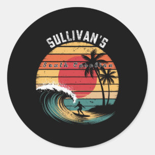 Sullivans South Carolina Beach-Surfen Runder Aufkleber