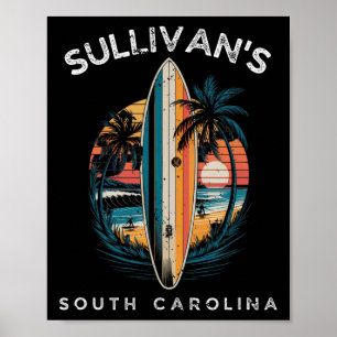 Sullivan's South Carolina Männer Frauen Surfen Poster