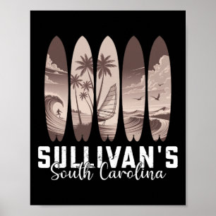 Sullivans South Carolina Surfboard Männer Frauen S Poster