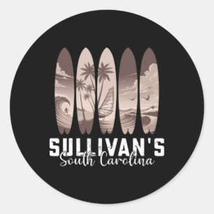 Sullivans South Carolina Surfboard Männer Frauen S Runder Aufkleber
