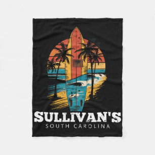 Sullivans South Carolina Surfboard Surfen Retro Fleecedecke