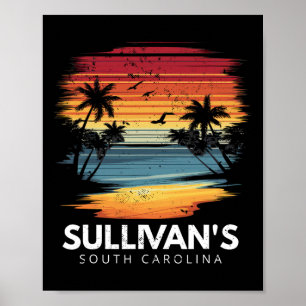 Sullivan's South Carolina Surfboard Surfen Vintag Poster