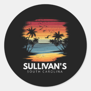 Sullivans South Carolina Surfboard Surfen Vintag Runder Aufkleber