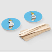 Sulphur-crested cockatoo bird cartoon illustration fächer (Non-assembled)