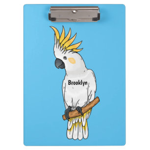 Sulphur-crested cockatoo bird cartoon illustration klemmbrett