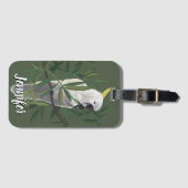 Sulphur-Crested Cockatoo in Tree Illustration Gepäckanhänger (Vorderseite (Horizontal))