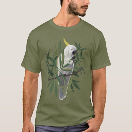 Sulphur-Crested Cockatoo in Tree Illustration T-Shirt (Vorderseite)