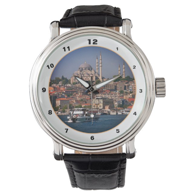 Sultan Ahmed & Istanbul Panorama, Türkei Armbanduhr (Vorderseite)