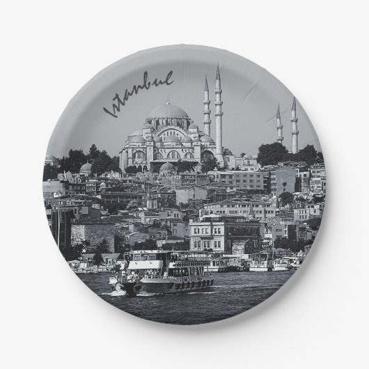 Sultan Ahmed & Istanbul Panorama, Türkei / Party Pappteller (Vorderseite)