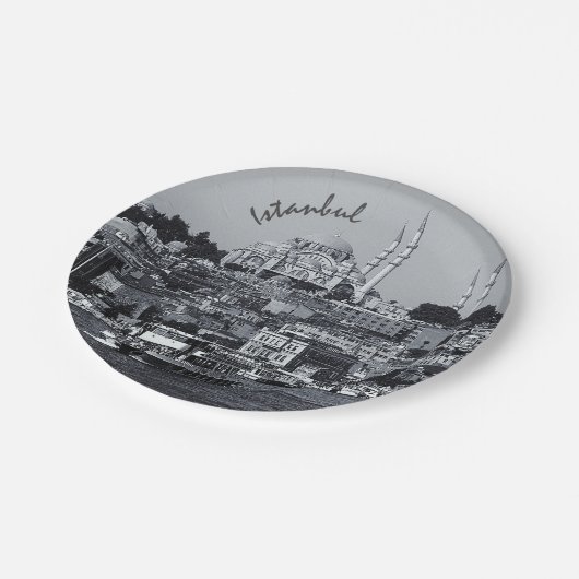 Sultan Ahmed & Istanbul Panorama, Türkei / Party Pappteller (Schrägansicht)